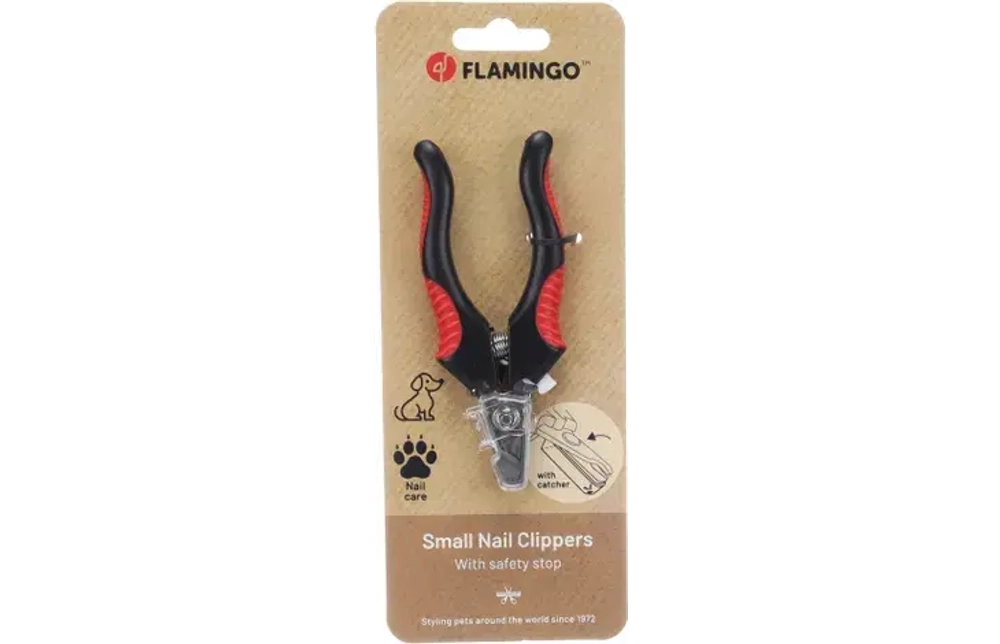 Когтерез 13 см, "Люкс" с контейнером для срезанных когтей, Flamingo