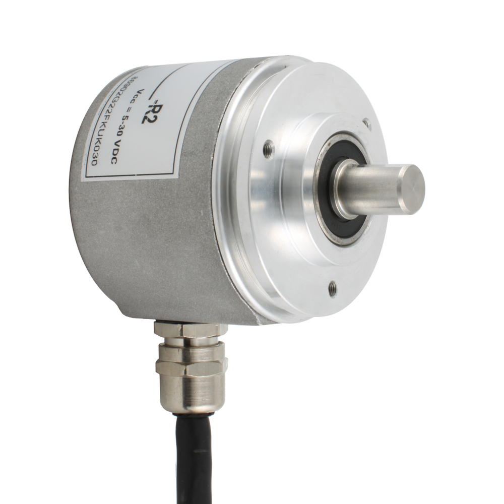 Инкрементальный программируемый энкодер INNOCONT D=50мм, выступающий вал 10мм, 5…30VDC, выход TTL/HTL с инверсией, IP 65