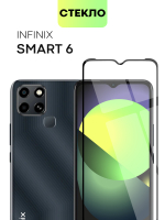 Защитное стекло BROSCORP для Infinix Smart 6 оптом (арт. INF-S6-FSP-GLASS-BLACK)