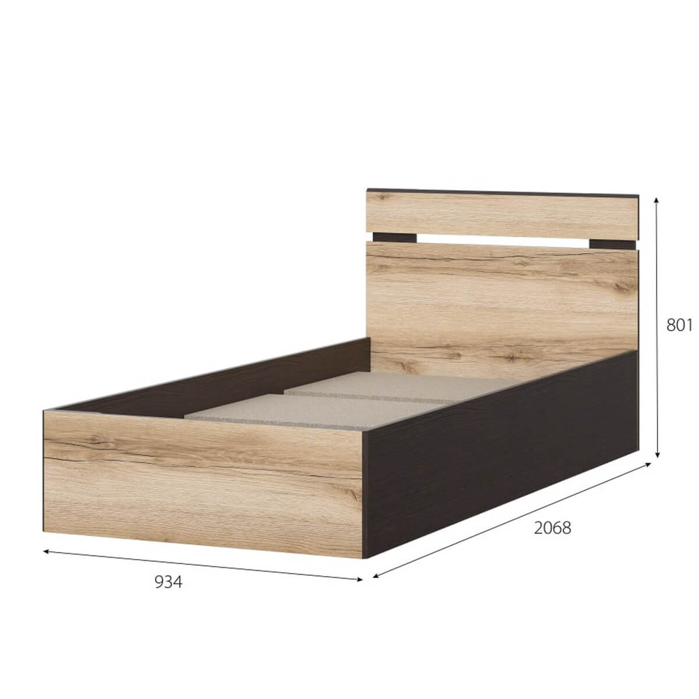 Кровать одинарная (0,9х2,0) "Берген" (Симпл)