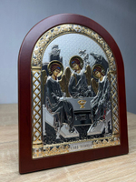 Св. Троица, икона арочная, красное дерево 175х225