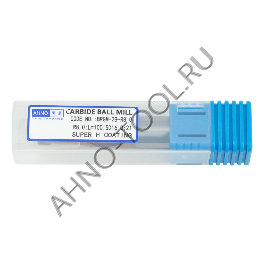 Фреза твердосплавная сферическая 16мм (L=100, l=32, хв=16) Z2 35° по стали, нерж., чугуну BRGM-2B-R8