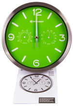 Часы настенные Bresser MyTime ND DCF Thermo/Hygro, 25 см, зеленые