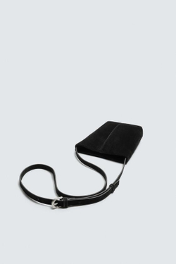 ZARA КОЖАНАЯ СУМКА, ЧЕРНЫЙ