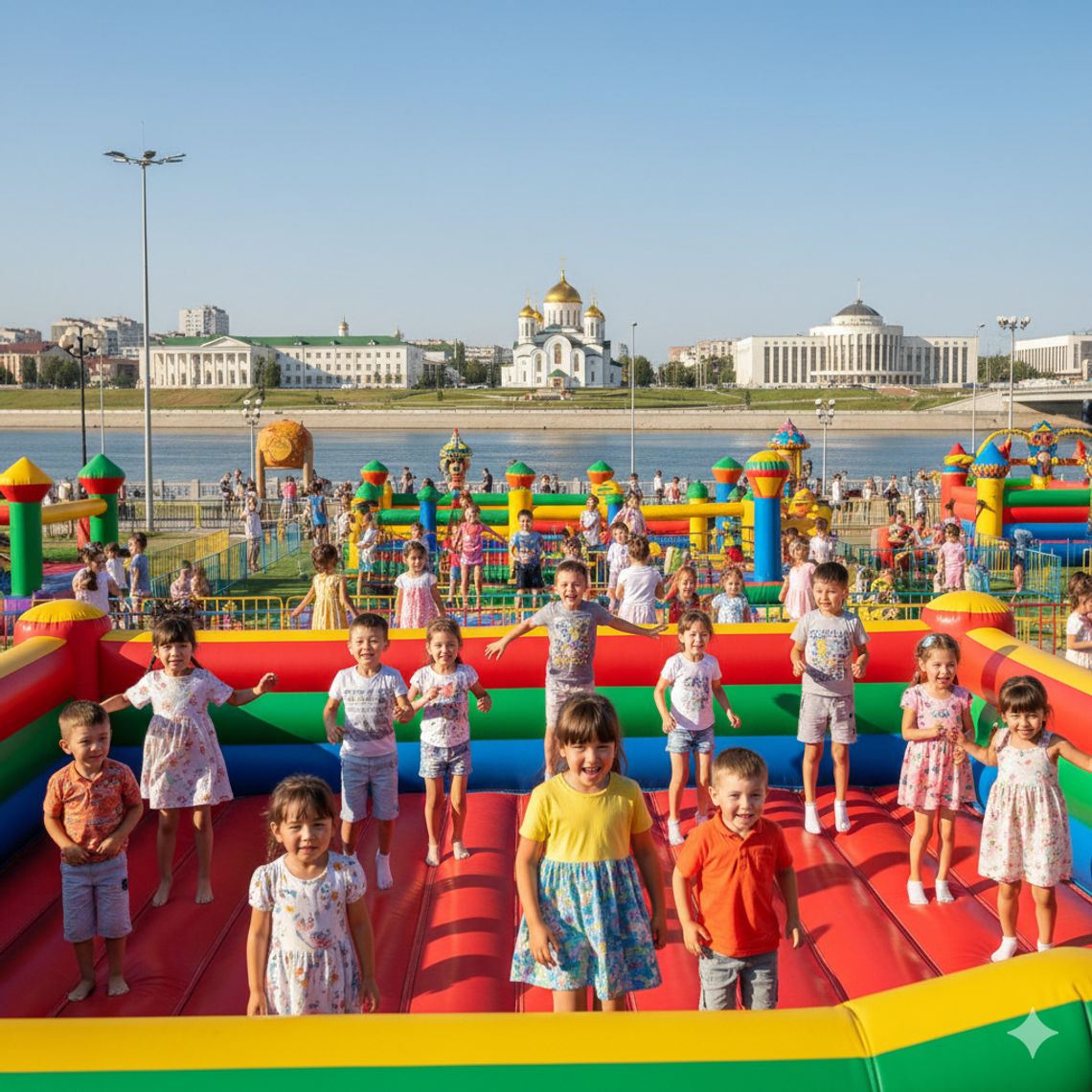 Надувной батут купить в Павлодаре недорого от БатутМастер 🎉