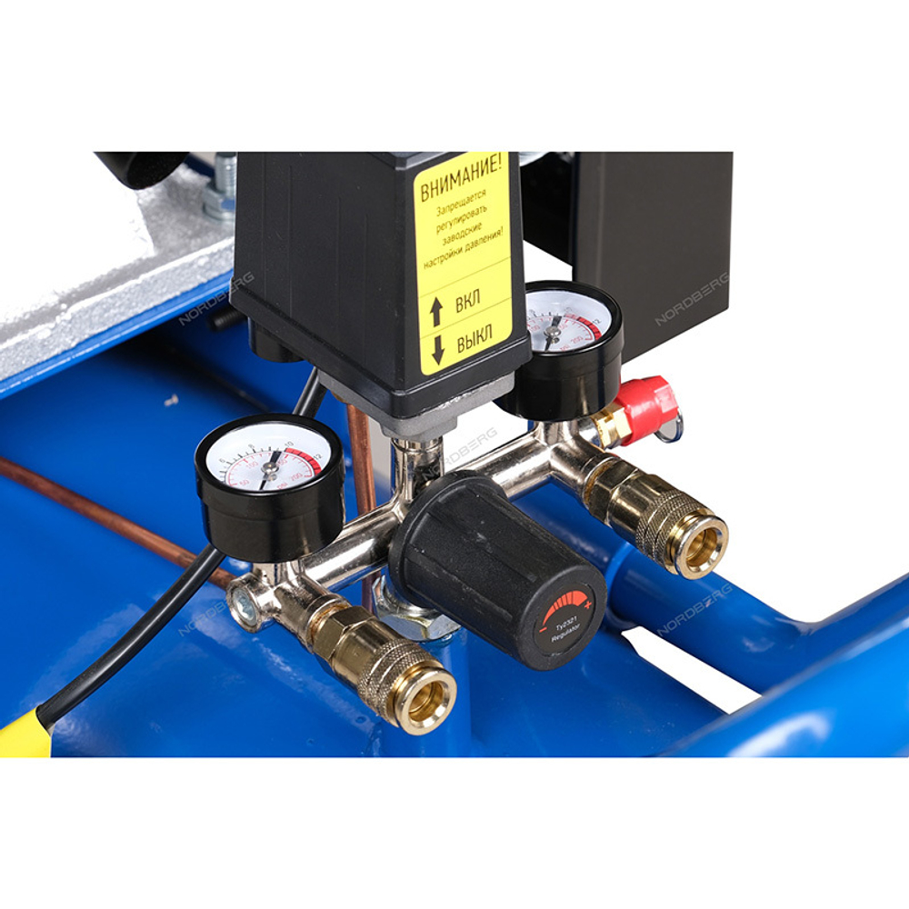 NORDBERG (NCE200/810) Компрессор 3-х поршн., ременной, чугунная головка, 380В, ресив. 180л, 800л/мин