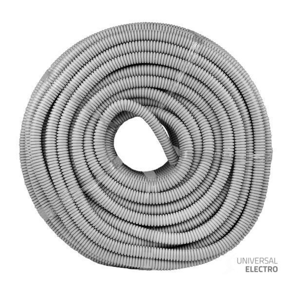 Труба гофр, ПВХ с протяжкой d20 мм (100 м) серая EKF-Plast