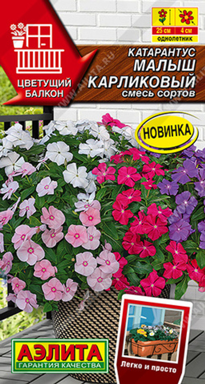 Катарантус Малыш карликовый, смесь сортов 0,05 гр (Аэлита)