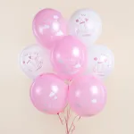 Шар (12''/30 см) Привет, Малышка!, Белый/Розовый, пастель, 2 ст, 25 шт.