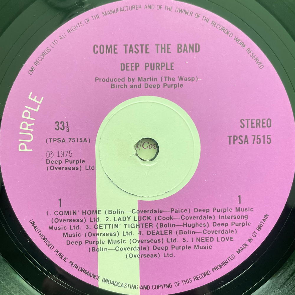 Deep Purple ‎– Come Taste The Band (Англия 1975г.)
