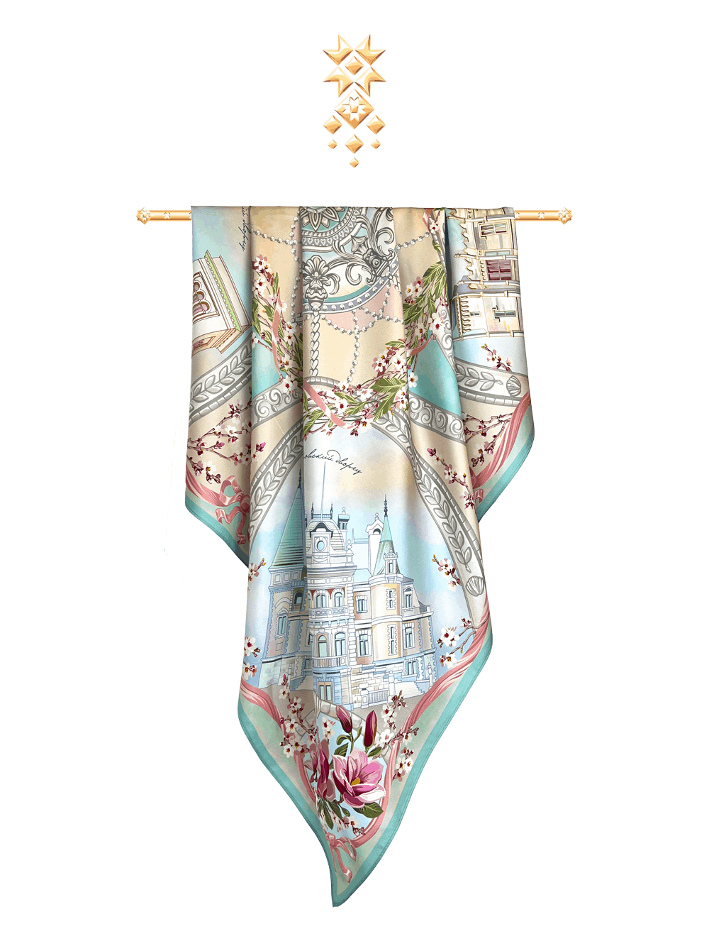 Платок «Дворцы Крыма» 100% шелк