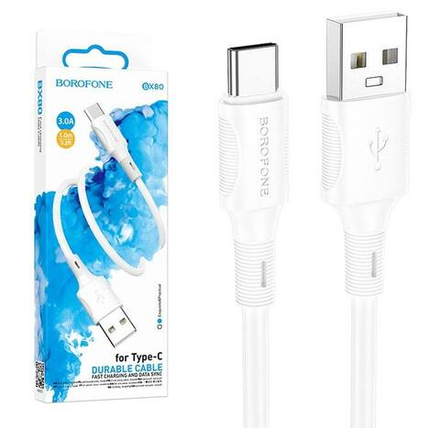 Кабель USB - TypeC BOROFONE BX80 (белый) 1м