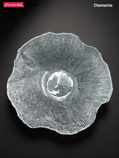 Блюдо фруктовница 32х10 см. из стекла Diamante