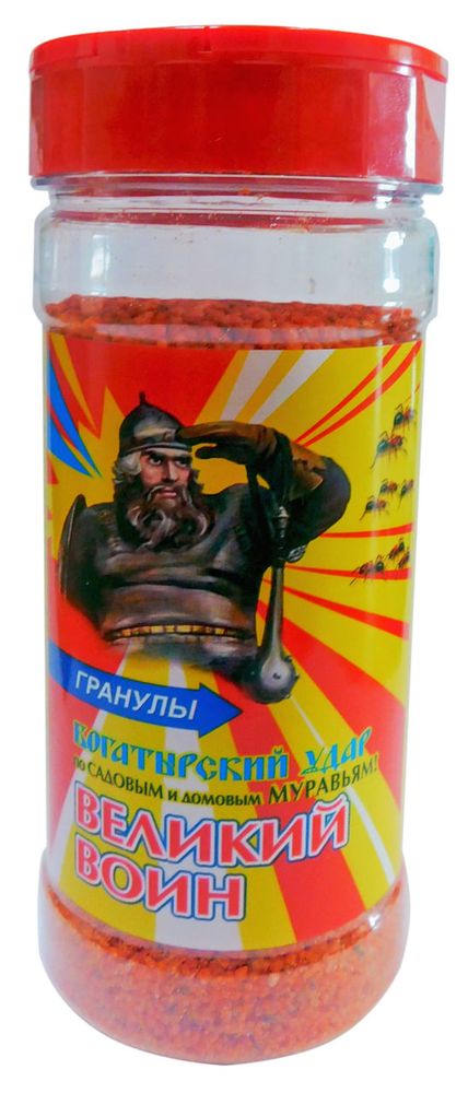 Гранулы ВЕЛИКИЙ ВОИН от муравьев в банке-дозатор 400 гр