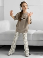 Костюм для девочки с брюками клеш на осень