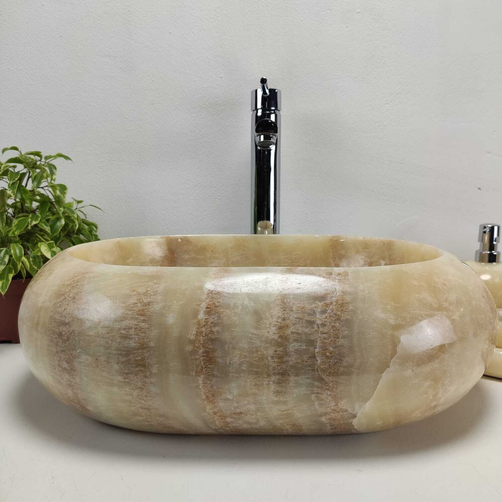 Раковина из оникса Oval Yellow Donut OD-61104 (55*38*15)