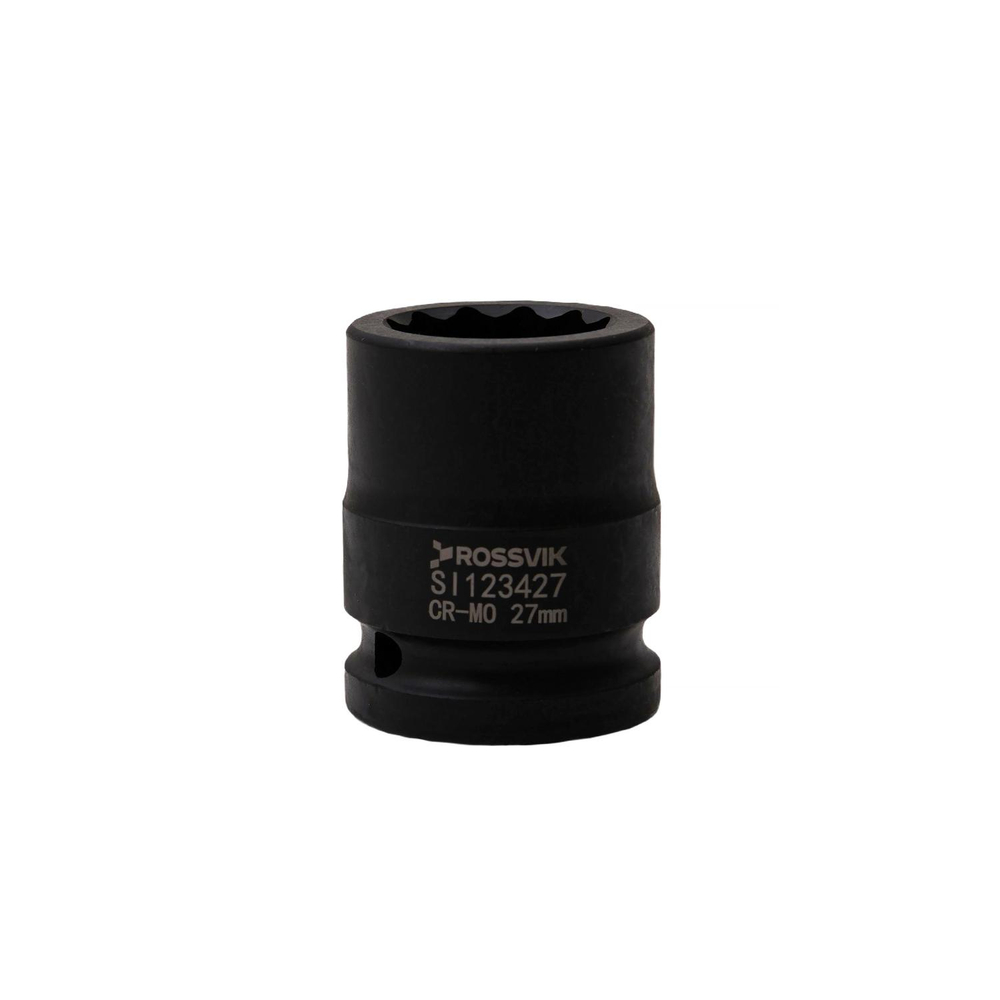 SID123427 Головка торцевая ударная глубокая 12-гранная ROSSVIK 3/4", 27мм