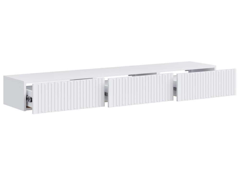 Тумба под телевизор подвесная Белый Глянец 161,9х19,8х34,6 см