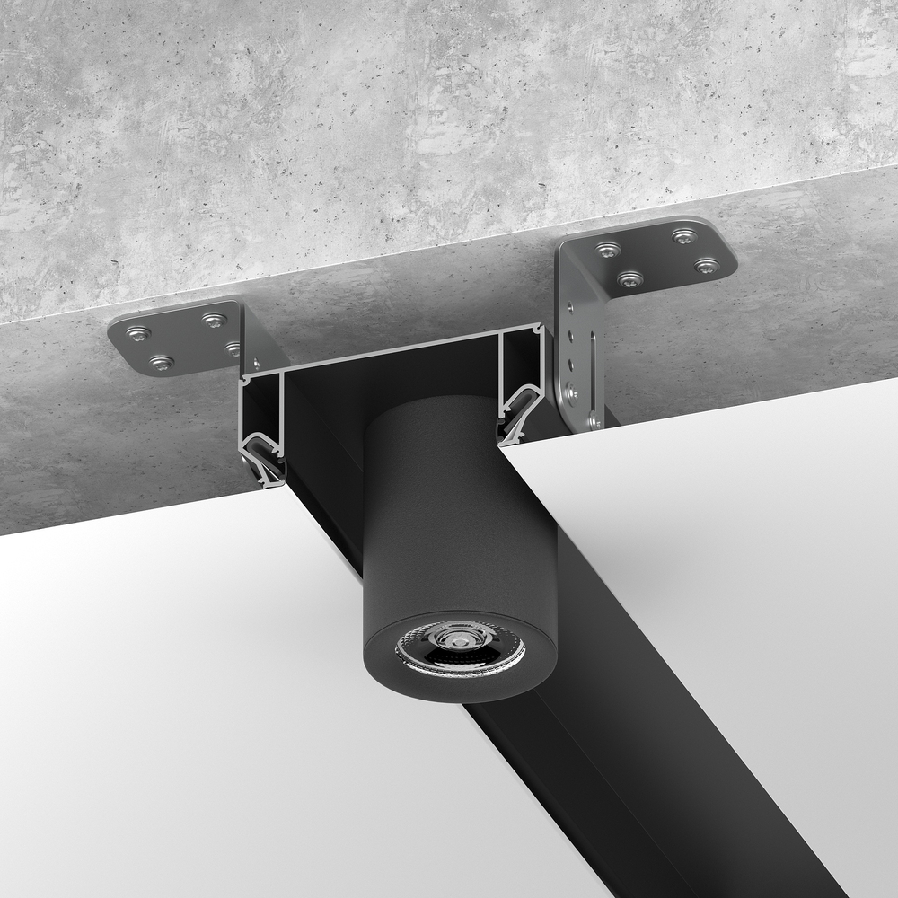 500427 Профиль металлический 2 м для монтажа светильников в ПВХ потолок ЧЕРНЫЙ