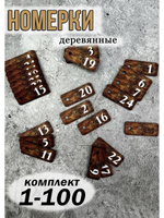 Номерки для ключей деревянные 2х5см