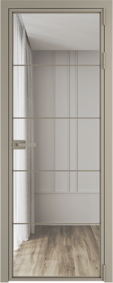 Алюминиевая дверь 5AХ никель матовый стекло прозрачное