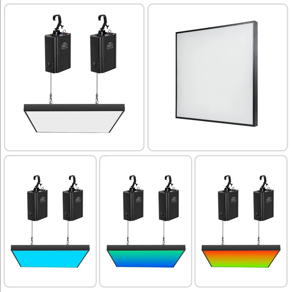 Kinetic Panel 60×60 см — кинетическая LED панель с двумя лебёдками RGBW