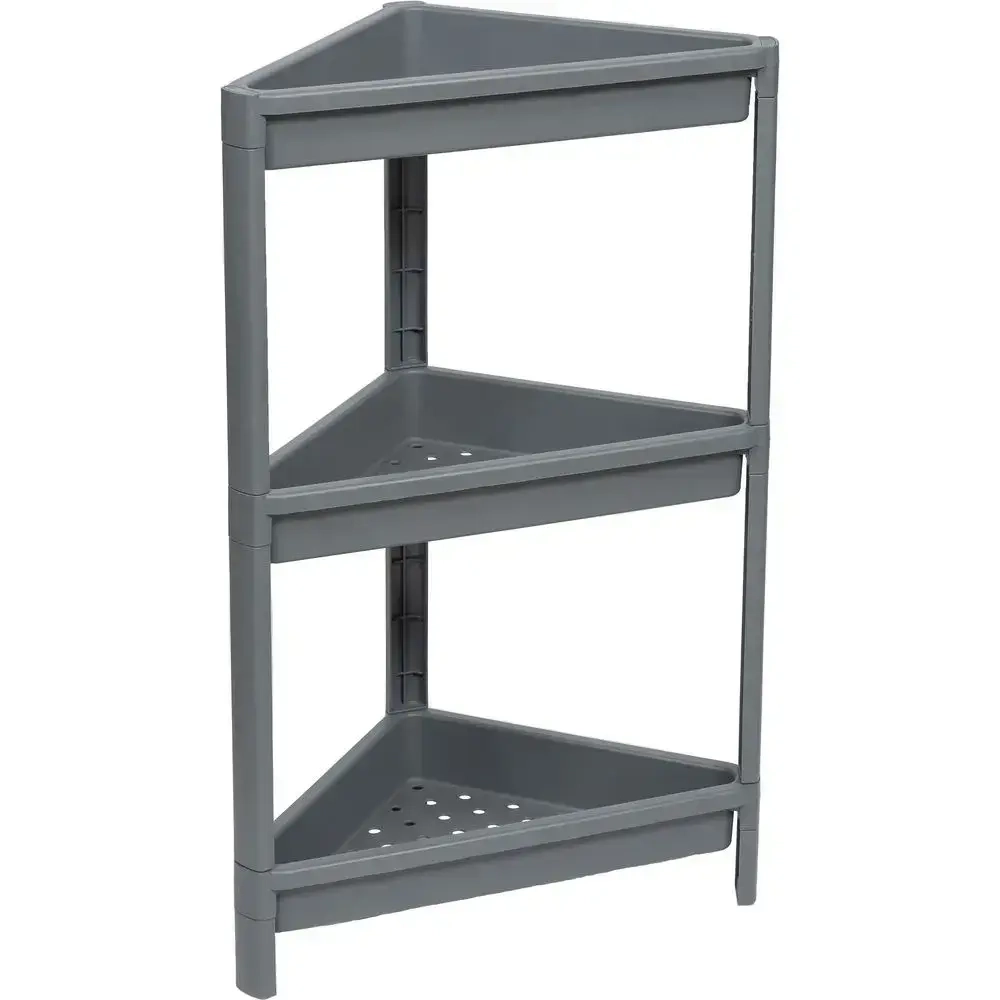 Полка угловая VIKEA подвесная 3-х ярусная (серый)