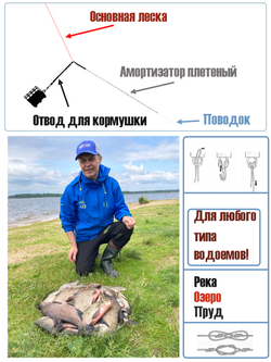 Плетеный амортизатор с отводом Фидерный