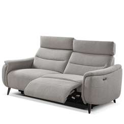Диван c электро-реклайнером Level, 183 см, серое букле
