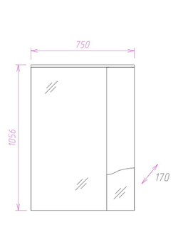 Зеркальный шкаф Onika МОНИКА 75.01 правый