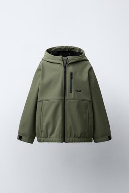 ZARA КУРТКА С КАПЮШОНОМ И ПОДКЛАДКОЙ, ПЫЛЬНЫЙ ХАКИ