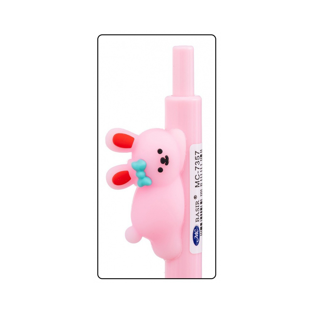 Ручка шариковая, автоматическая, Basir, синие чернила, серия "ЗАЙЧИК", с фигуркой на корпусе, 36 шт