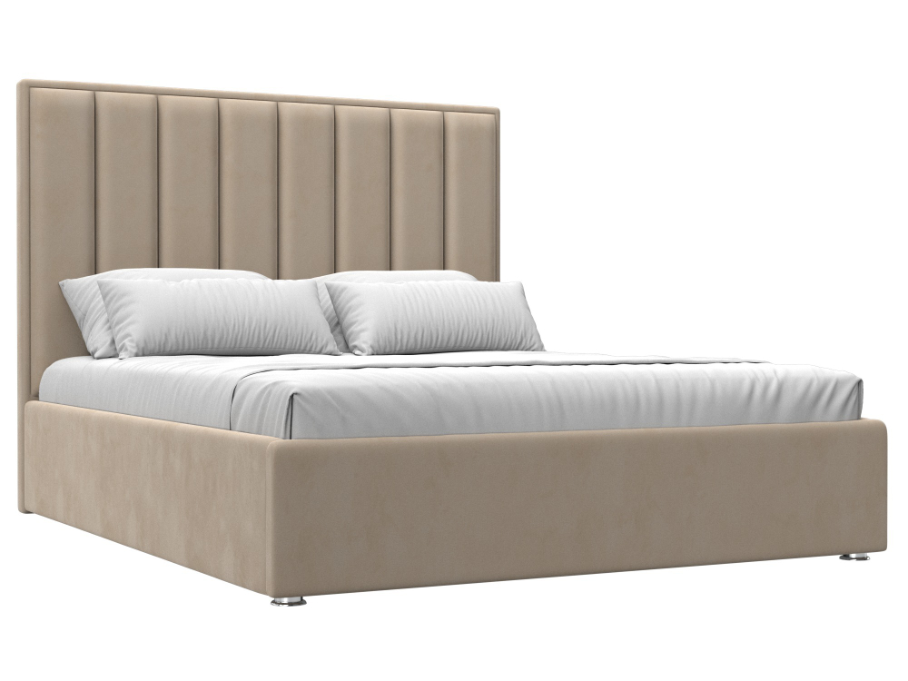Кровать интерьерная Афродита 160, Бежевый, Велюр, 113043