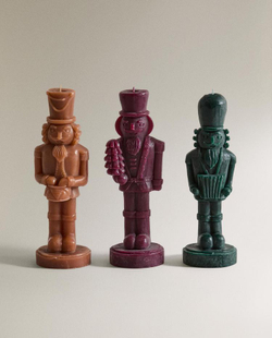 ZARA HOME ФИГУРНЫЕ АРОМАТИЧЕСКИЕ СВЕЧИ «ЩЕЛКУНЧИК» (НАБОР ИЗ 3 ШТ.), РАЗНОЦВЕТНЫЙ