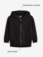 Толстовка с капюшоном на молнии для девочки Next 198-020, Черный