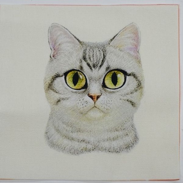 КОТИК МИНИ  ГРУСТНЫЙ Панно, холст 12 / 12 см 1