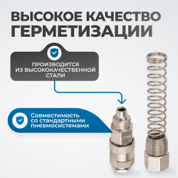 OPT-740SPS Соединение быстросъемное пневматическое с пружинкой, резьба 1/2"