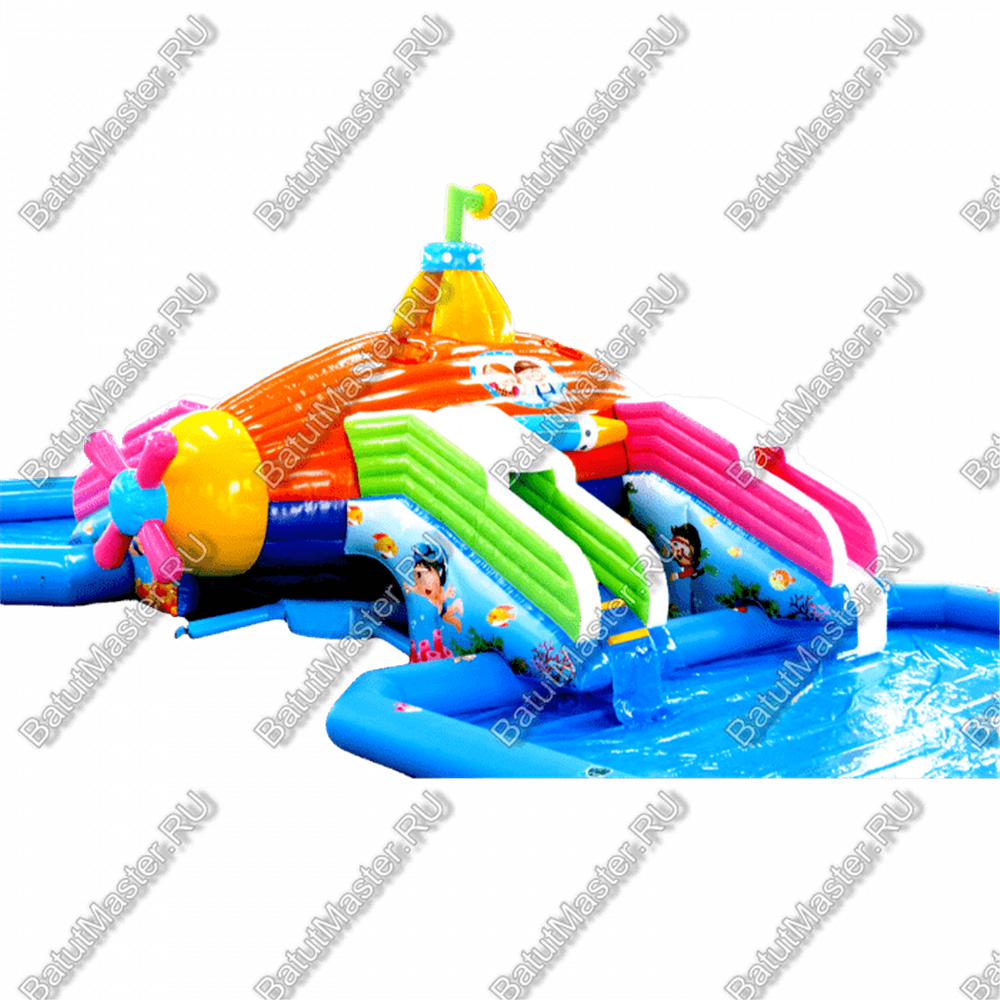 Надувной назменый аквапарк «Субмарина», 20*9*4,5 м с двумя бассейнами