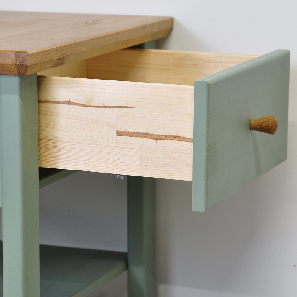 Прикроватная тумба Саргас из натурального дерева, с дубовыми ручками