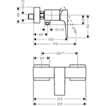 Смеситель для душа Hansgrohe Metropol 32560140 шлифованная бронза