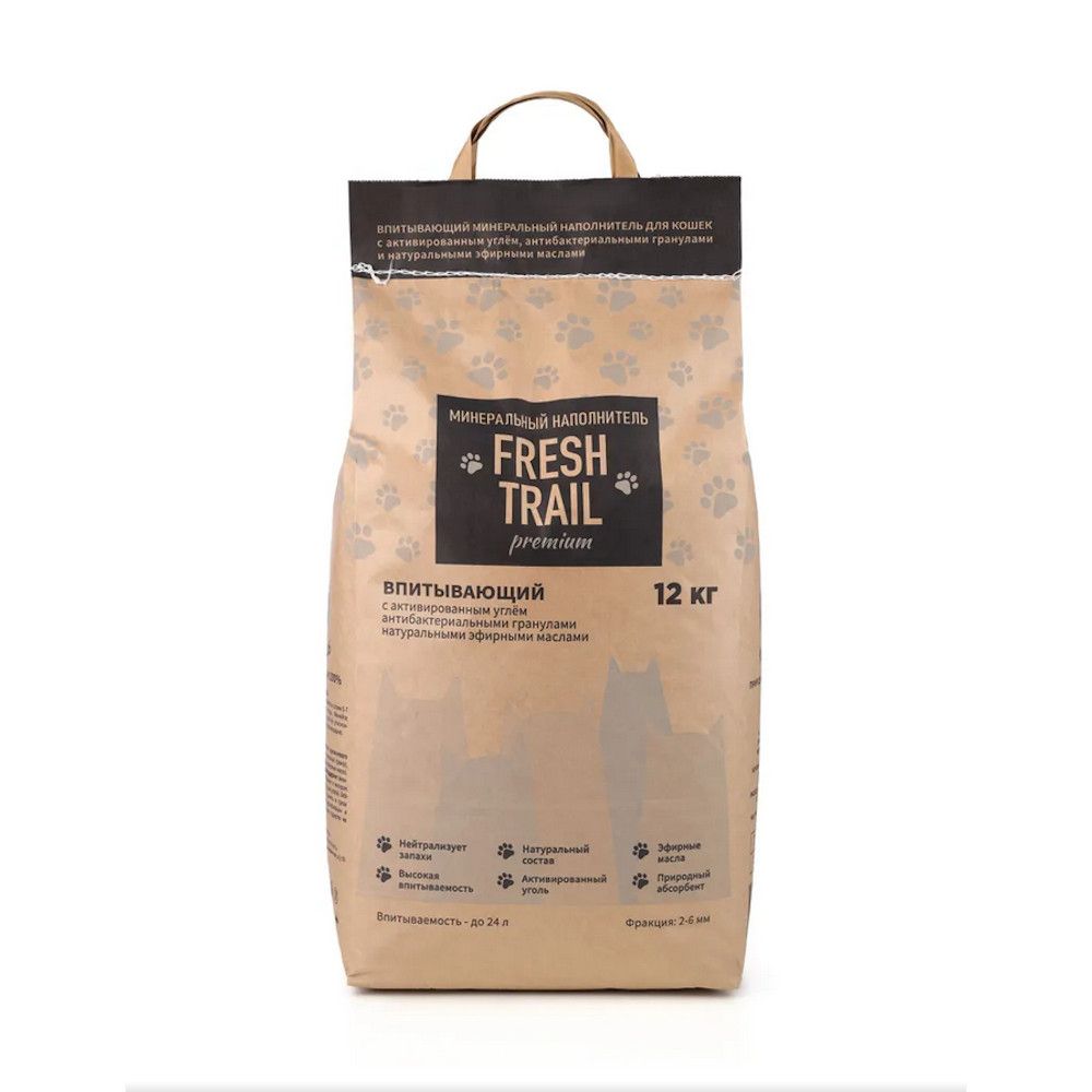 Наполнитель FRESH TRAIL кремниевый впитывающий - 12 кг