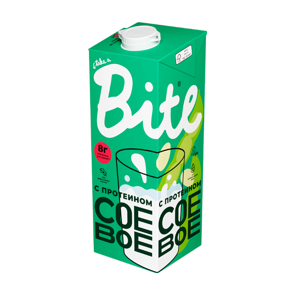 Растительное молоко соевое с протеином 1л (Bite)