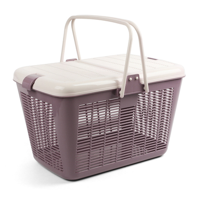 Переноска прямоугольная для животных "Корзинка", пыльная роза, 450*320*280мм, Triol