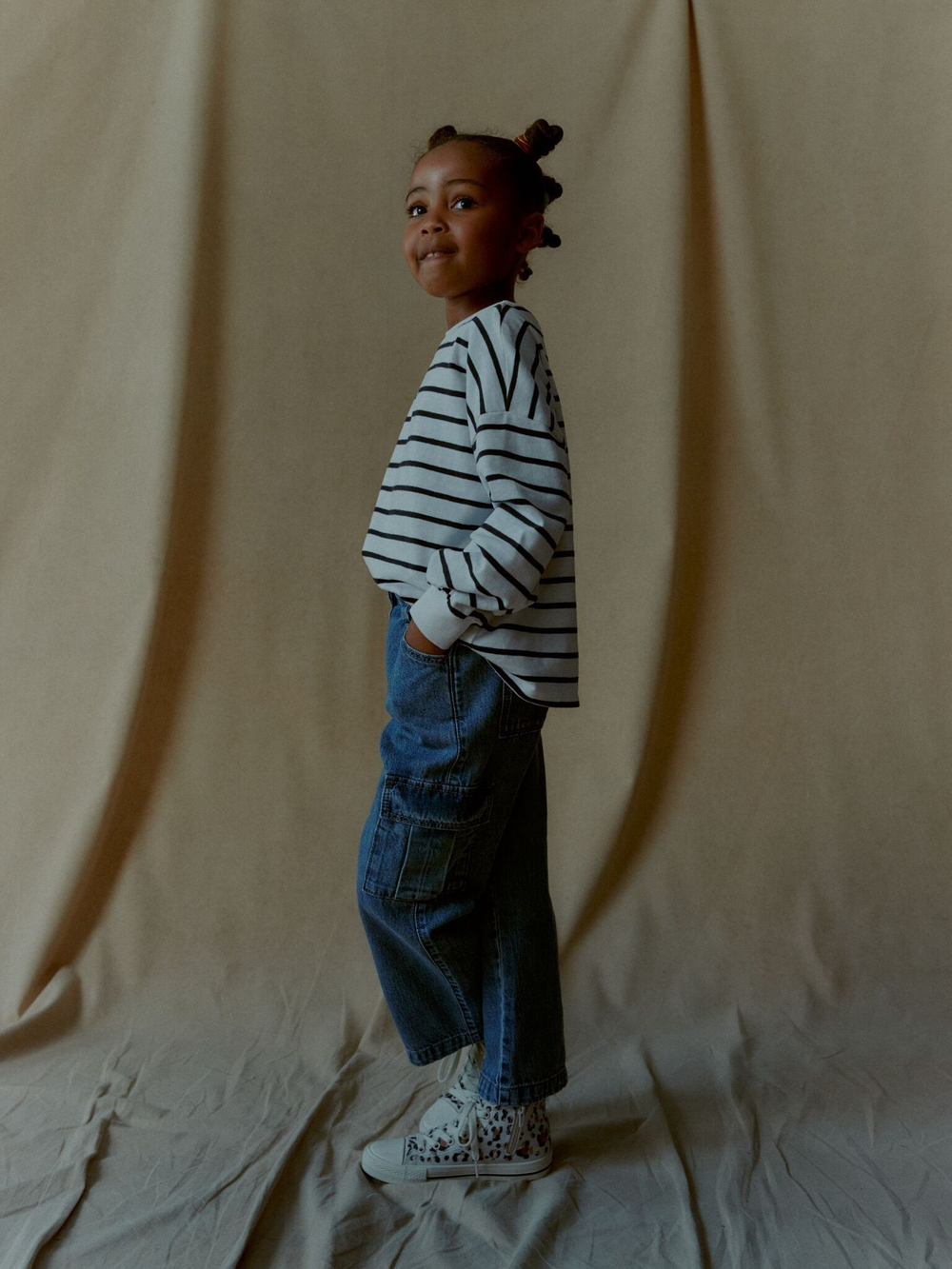 Джинсы карго для девочки Next T31-126, Синий