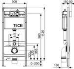TECE 9400405 TECEbase BASE 2.0 Комплект инсталляции 4 в 1 с панелью смыва ТЕСЕambia, цвет хром глянцевый,  для установки подвесного унитаза