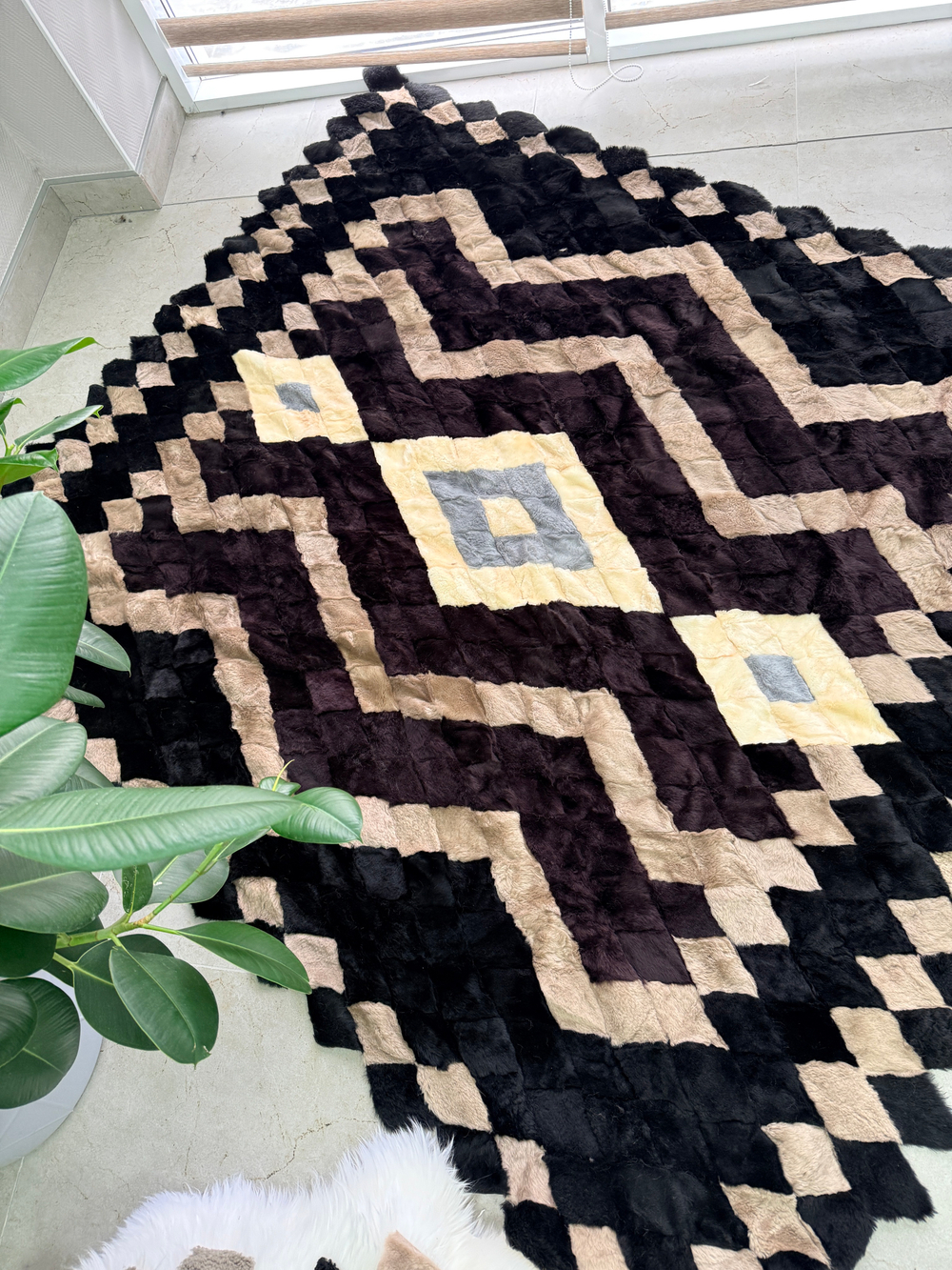 Покрывало меховое ковер из шкуры овчины