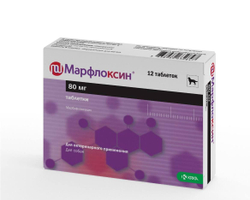KRKA Марфлоксин 80 мг, 12 таблеток. Против инфекций у собак и кошек.
