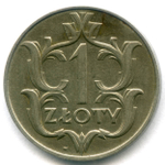 1 злотый 1929 г. Польша VF