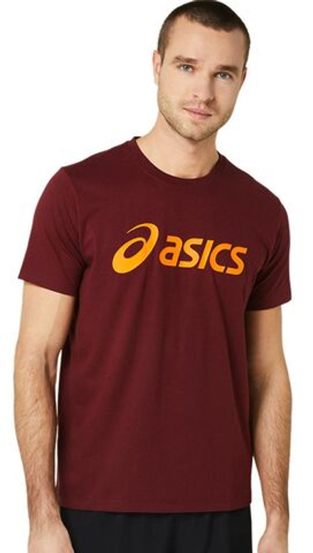 Мужская теннисная футболка Asics Big Logo Tee - antique red/bright orange
