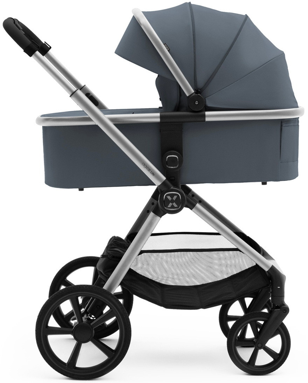 Коляска Agex Life 3 в 1 хромированная рама с автокреслом i-Safe Black ALG590 Chrome Grey (Серый)